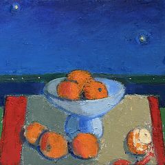 Chris Capper

_Oranges, Evening - Lake Macquarie_ 2023
41x51cm oil on canvas